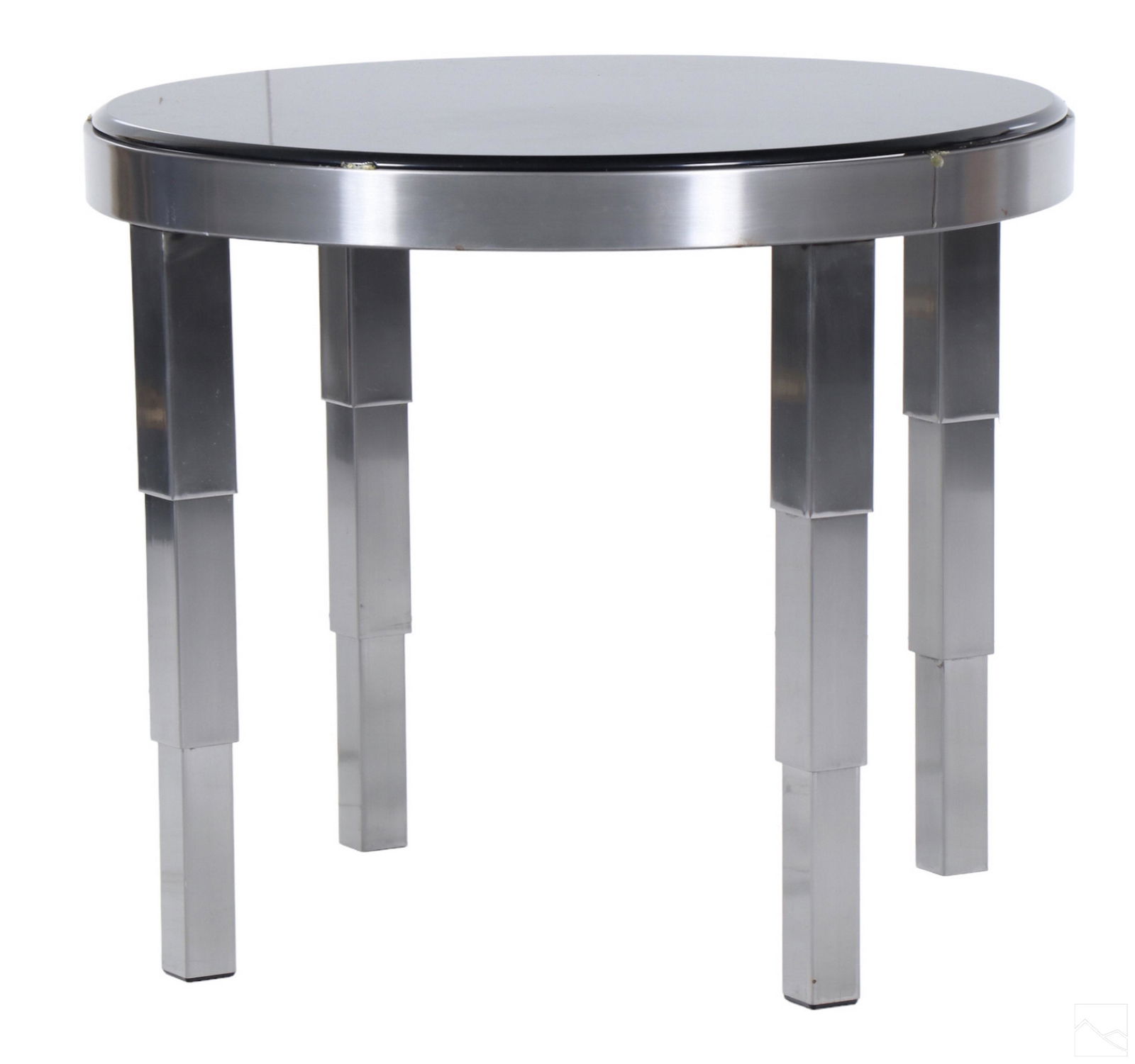 Brueton Style Modern Steel & Marble Side End Table (1 of 5)