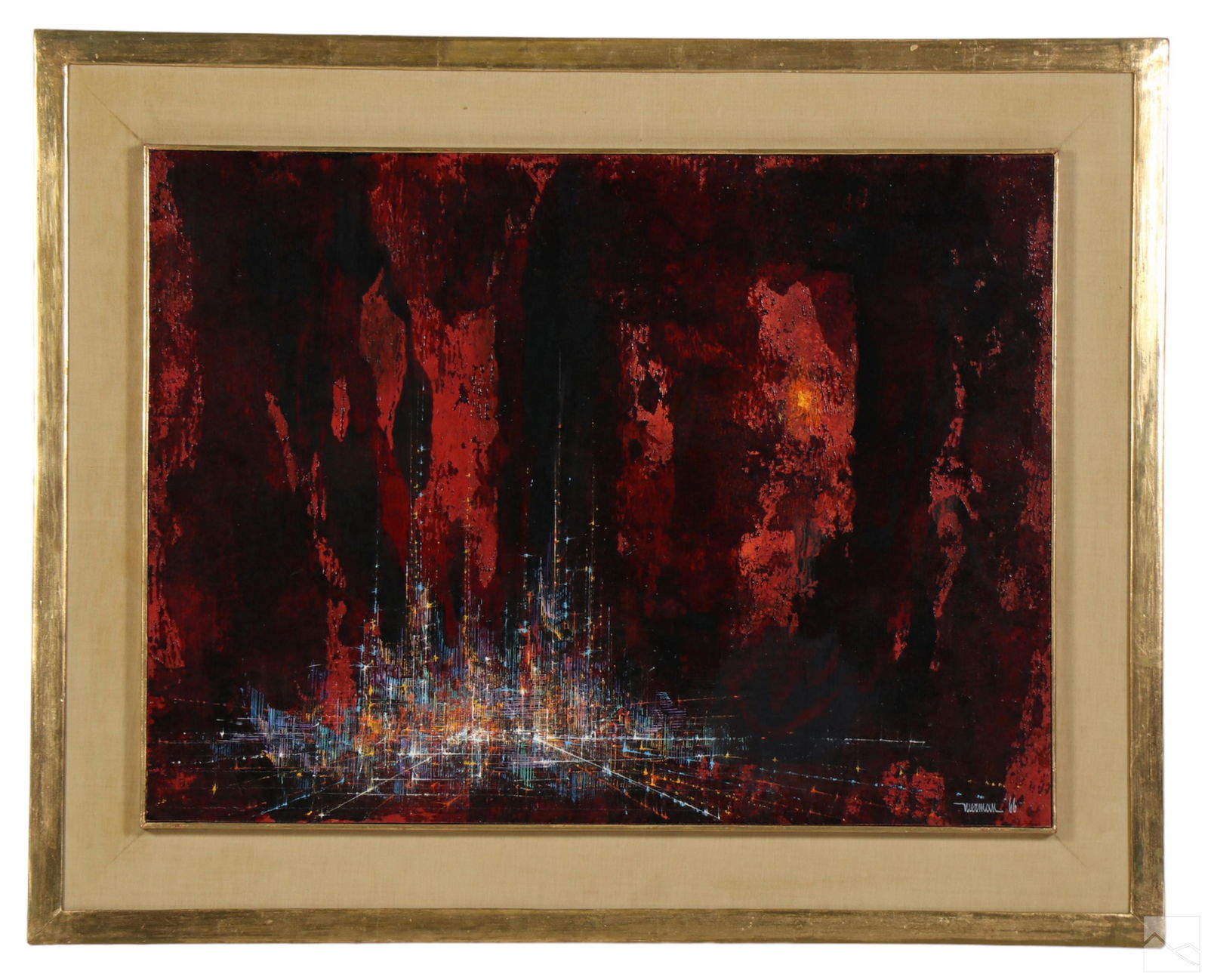 Leonardo Nierman b.1932 Mexican Landscape Painting (1 of 7)