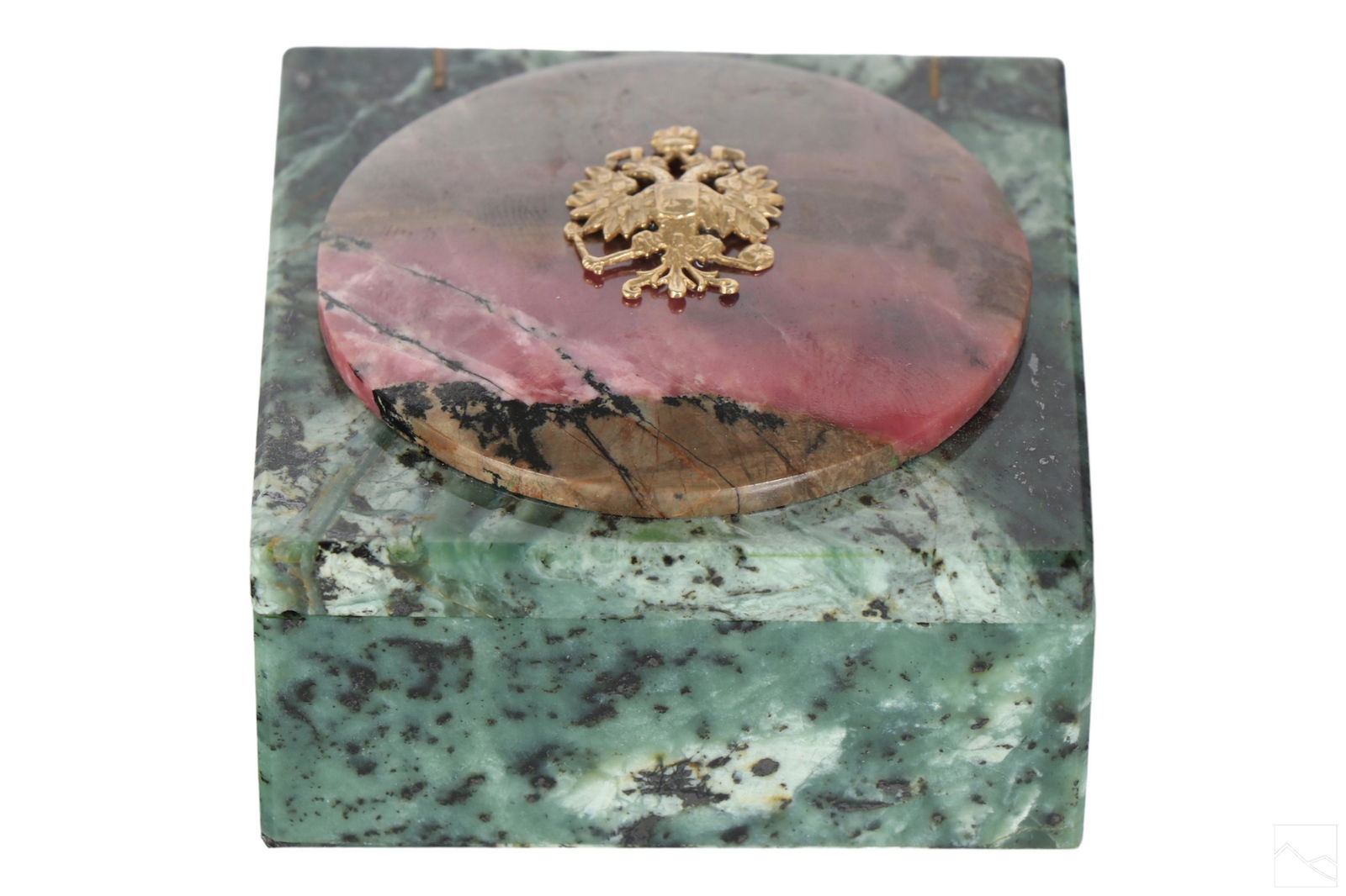 Imperial Russian Gold Serpentine and Rhodonite Box (1 of 9)