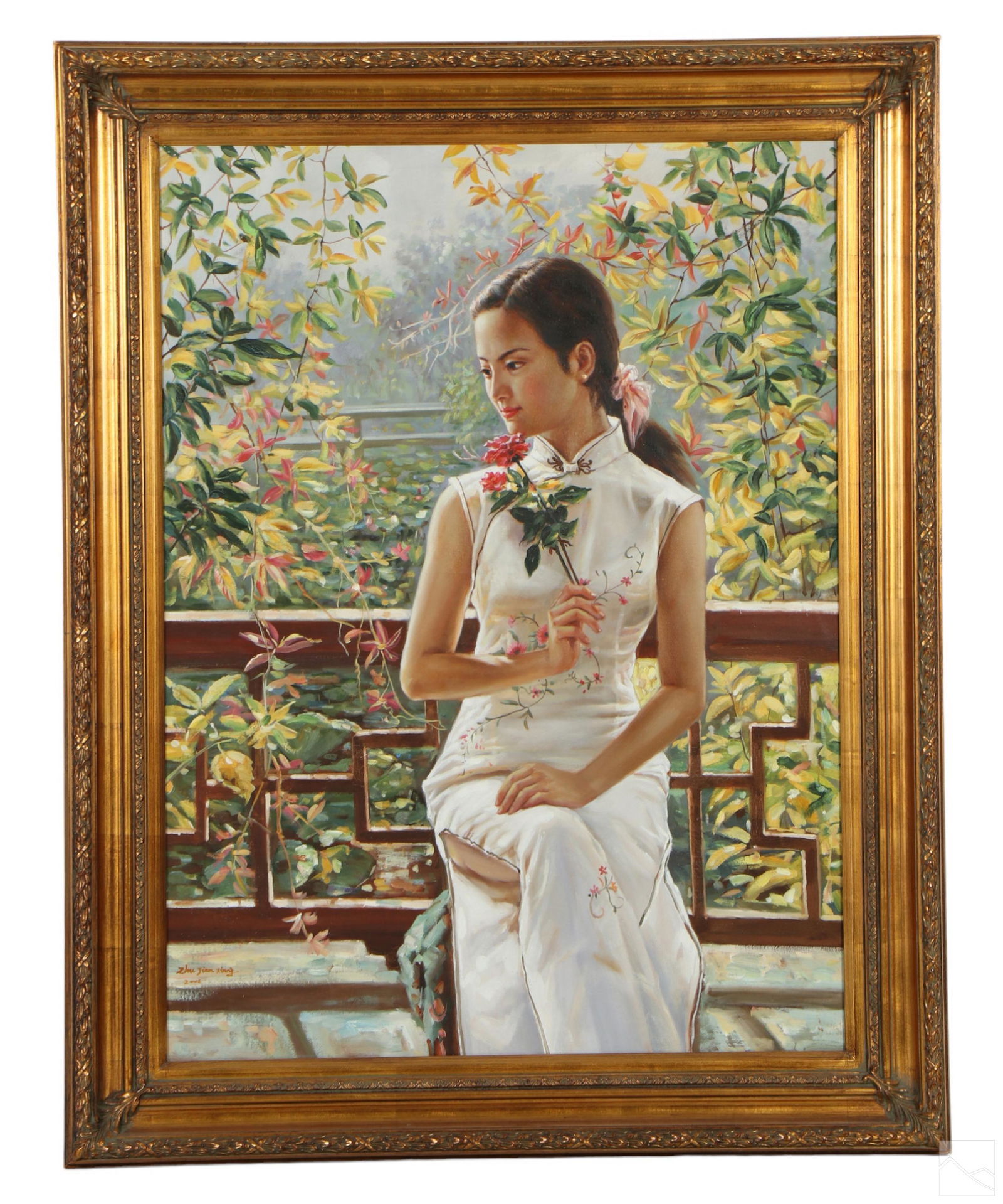 Modern Chinese Female Portrait Oil Painting SIGNED (1 of 5)