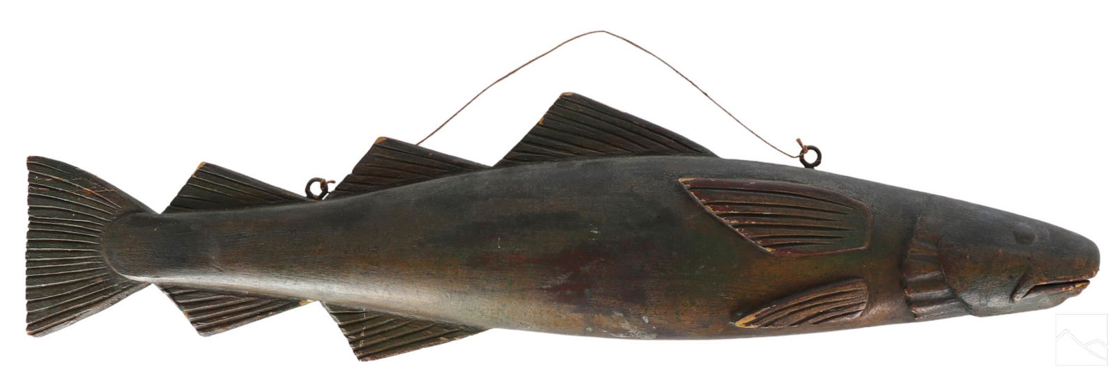 Folk Art Primitive Antique Carved Wooden Fish Sign (1 of 4)