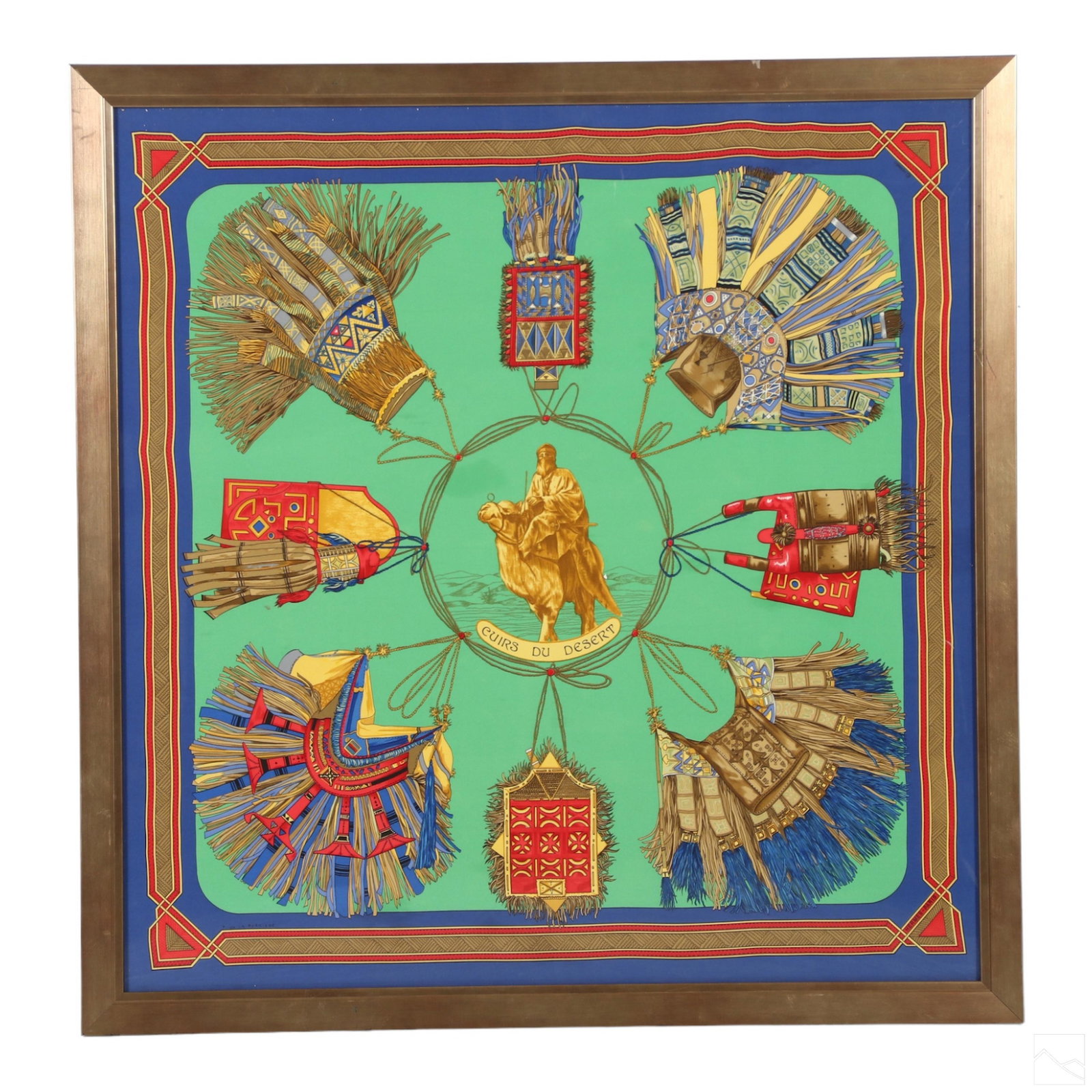 Hermes Paris Designer Cuirs Du Desert Silk Scarf (1 of 6)