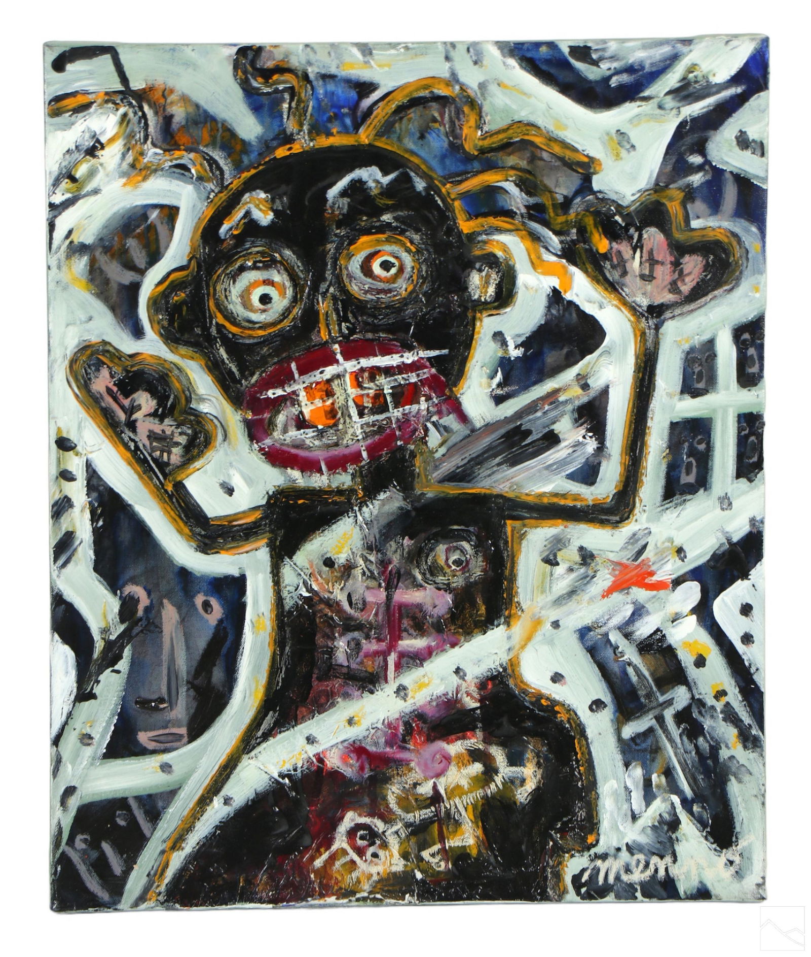 Menno Krant b.1950 Abstract Outsider Art Painting (1 of 5)