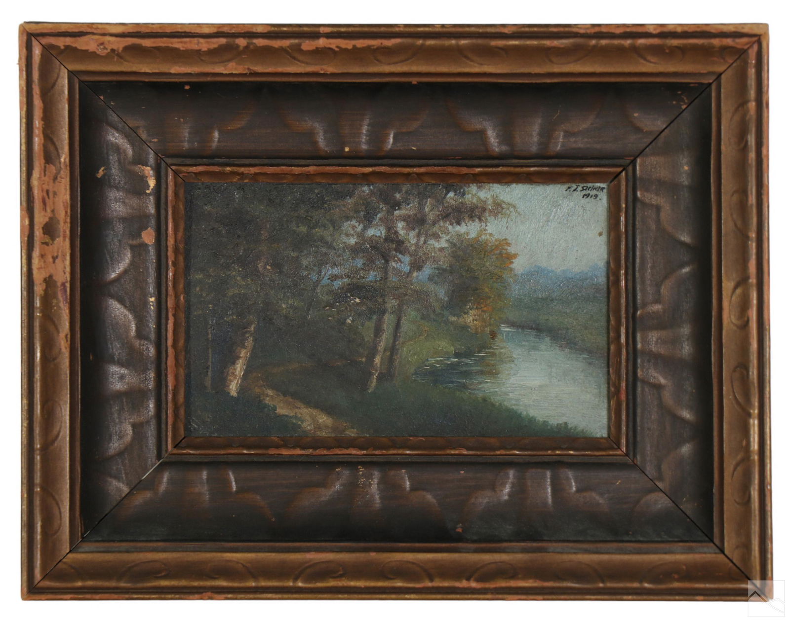 P.J. Steiner 20C. Forest River Landscape Painting (1 of 5)