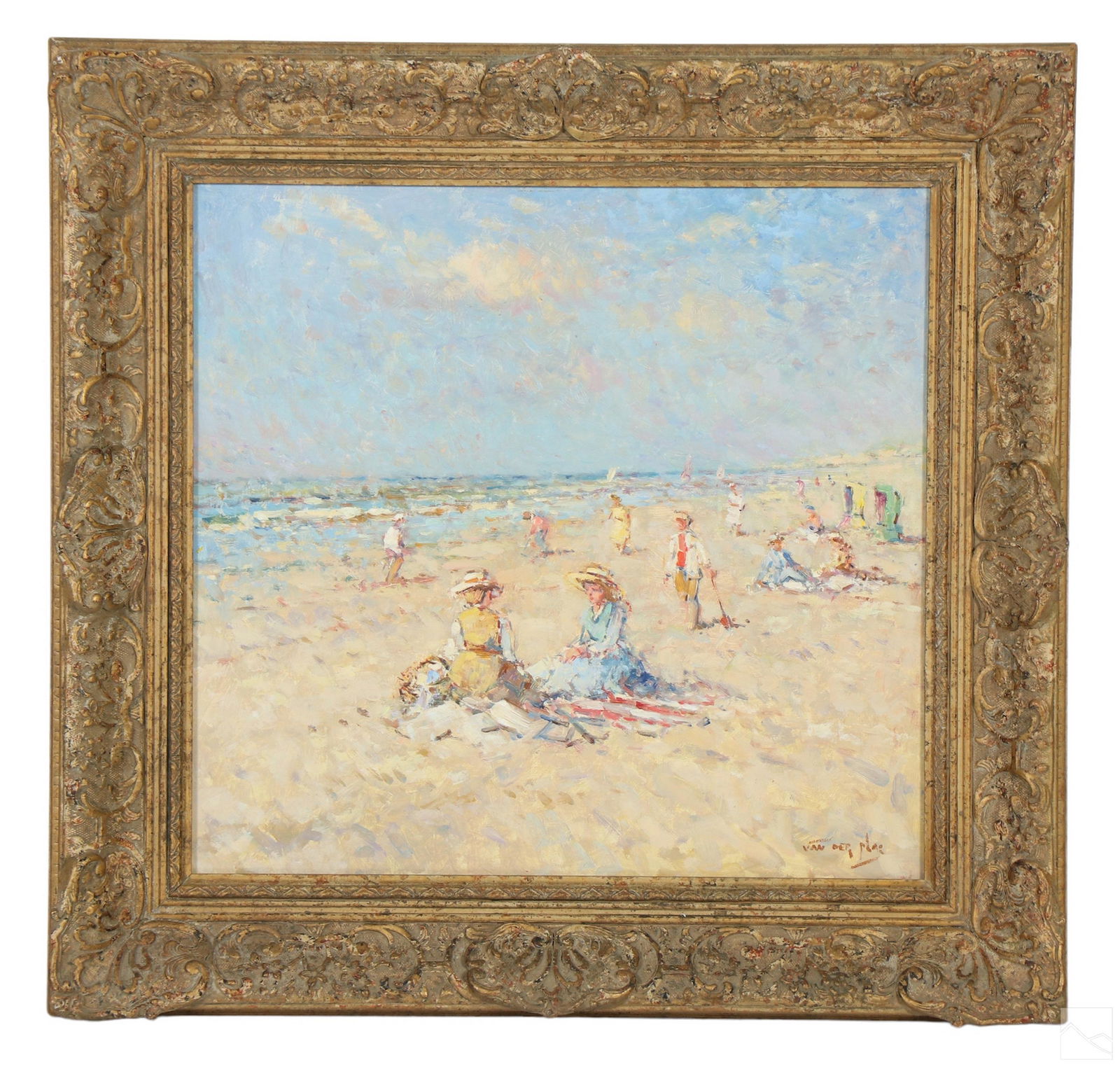Niek Van Der Plas b.1954 Beach Landscape Painting (1 of 5)
