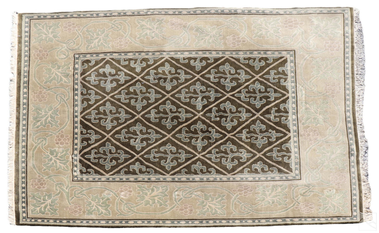 French Fleur De Lis Grape Leaf Carpet Area Rug (1 of 6)