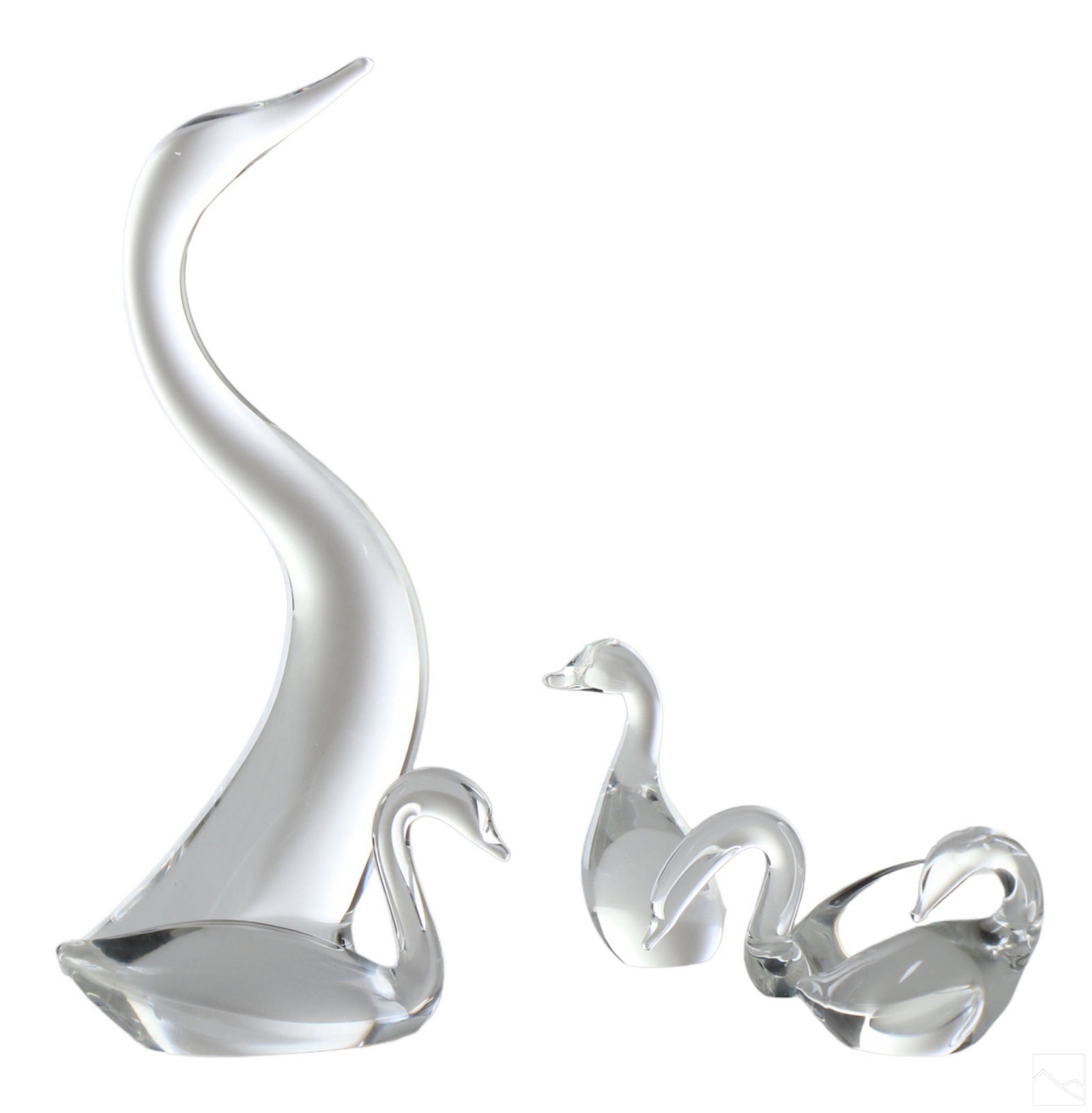 Steuben American Crystal Modernist Swan Sculptures (1 of 8)