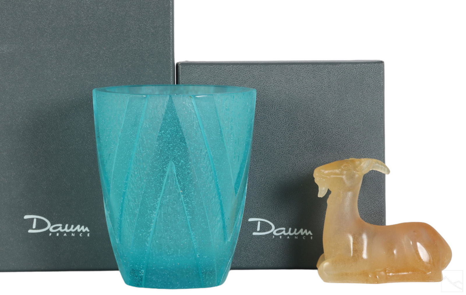 Daum French Crystal Vase and Amber Goat Figurine (1 of 7)