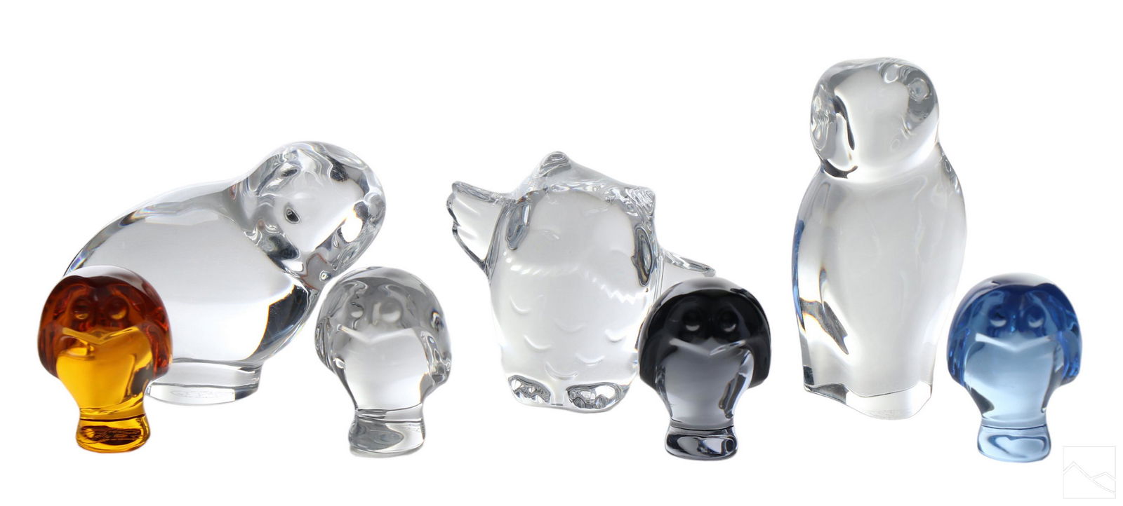 Baccarat French Crystal Modern Owl Figurines LOT 7 (1 of 6)