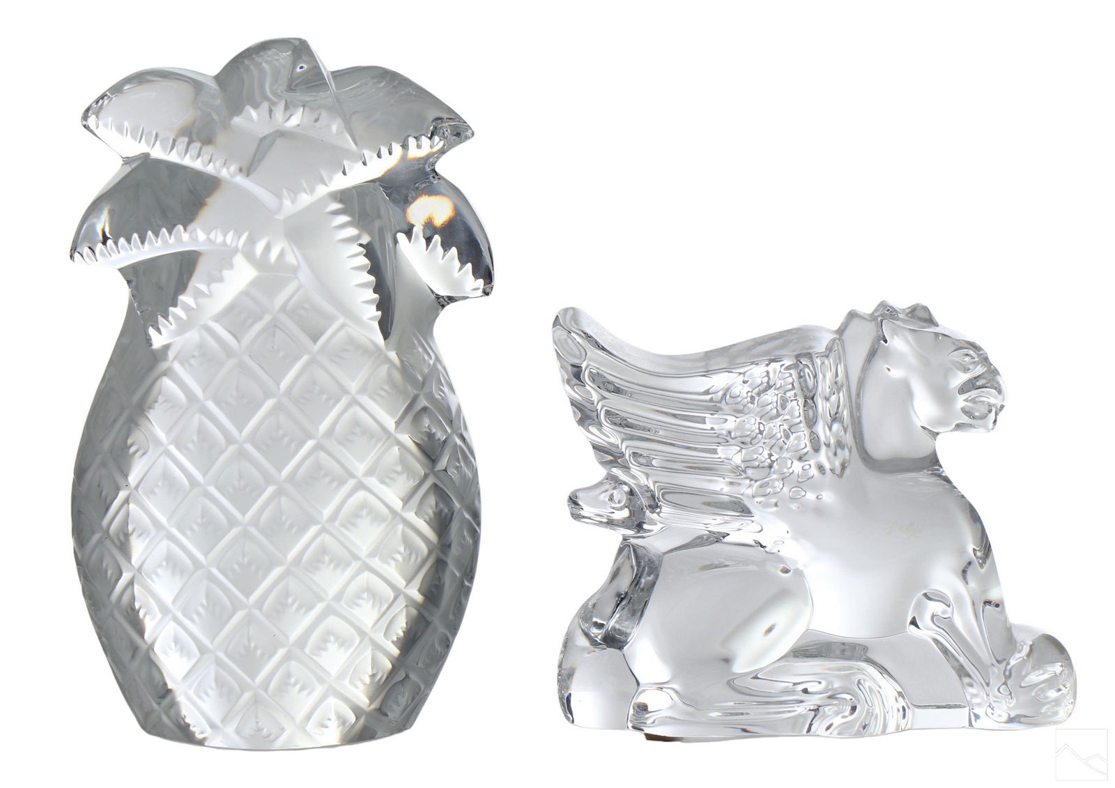 Baccarat Crystal Pineapple & Pegasus Figurines LOT (1 of 5)