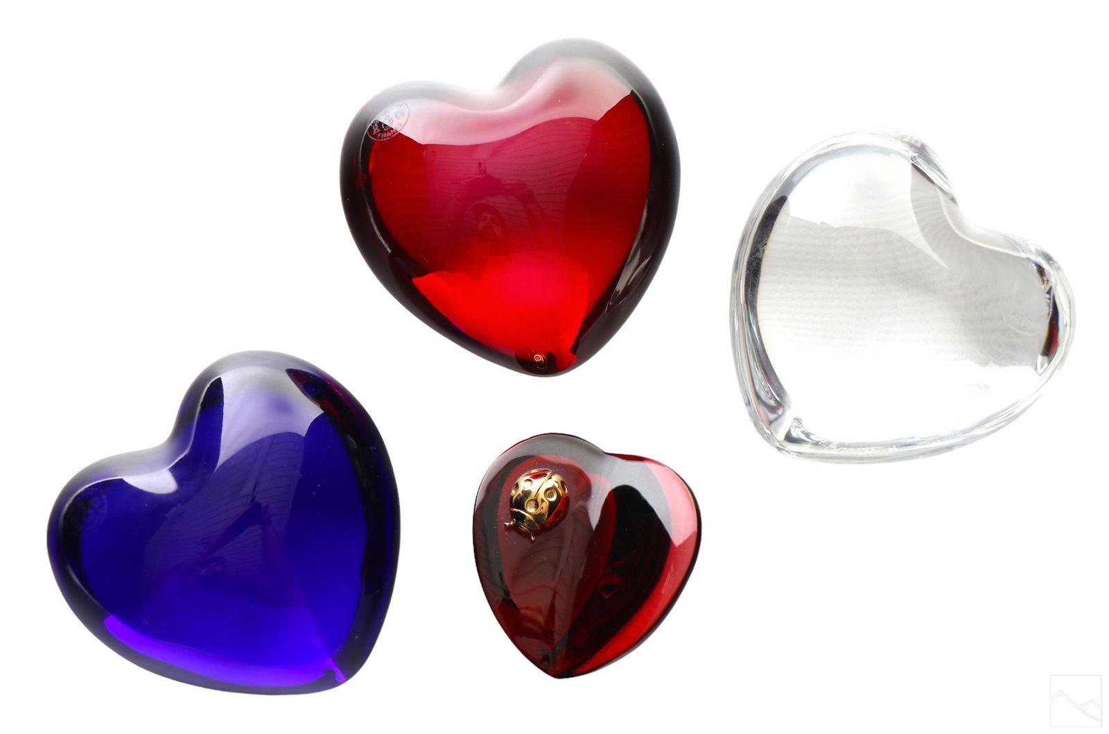 Baccarat French Crystal Heart Paperweight Statues (1 of 4)