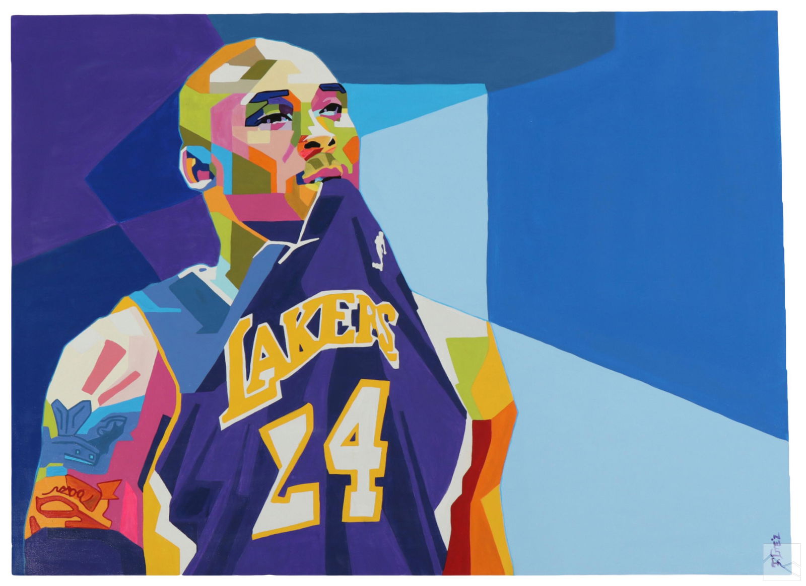 Freddy Gomez b.1966 Pop Art Kobe Bryant Painting (1 of 5)
