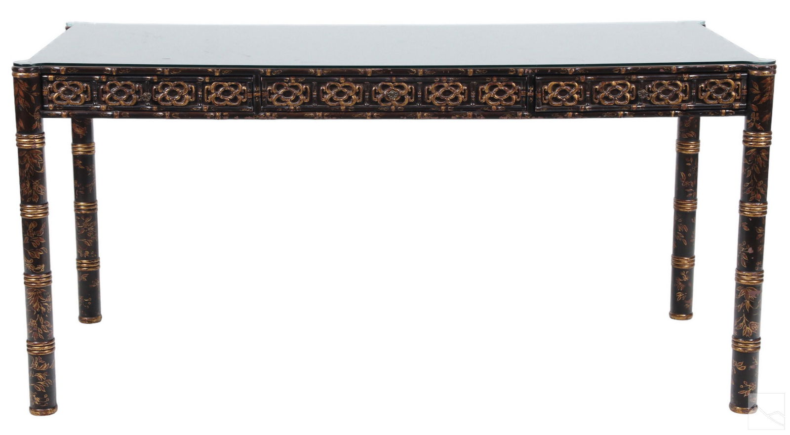 Theodore Alexander Style Chinese Faux Bamboo Desk (1 of 7)