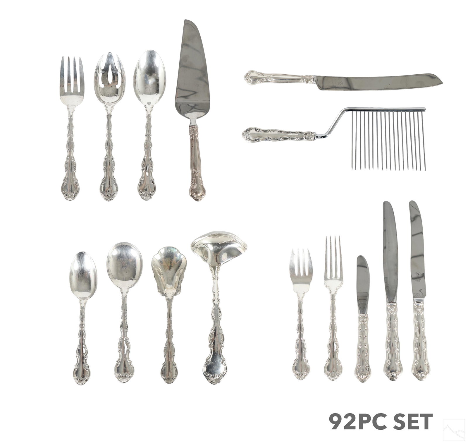 Gorham Strasbourg Silver Flatware 92pc. SET 2830g. (1 of 10)