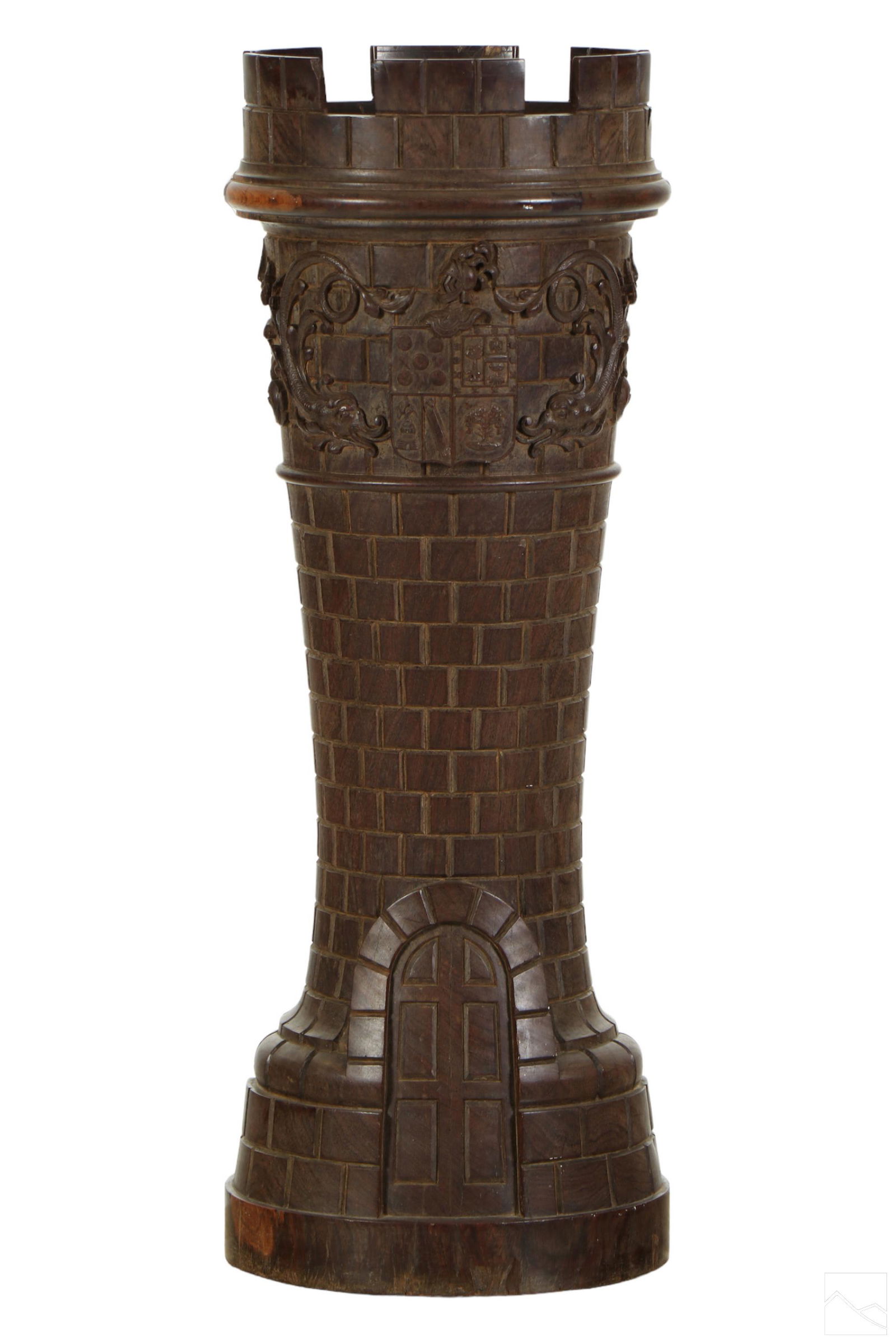 Spanish Antique Wood Rook Castle Tower Sculpture (1 of 7)