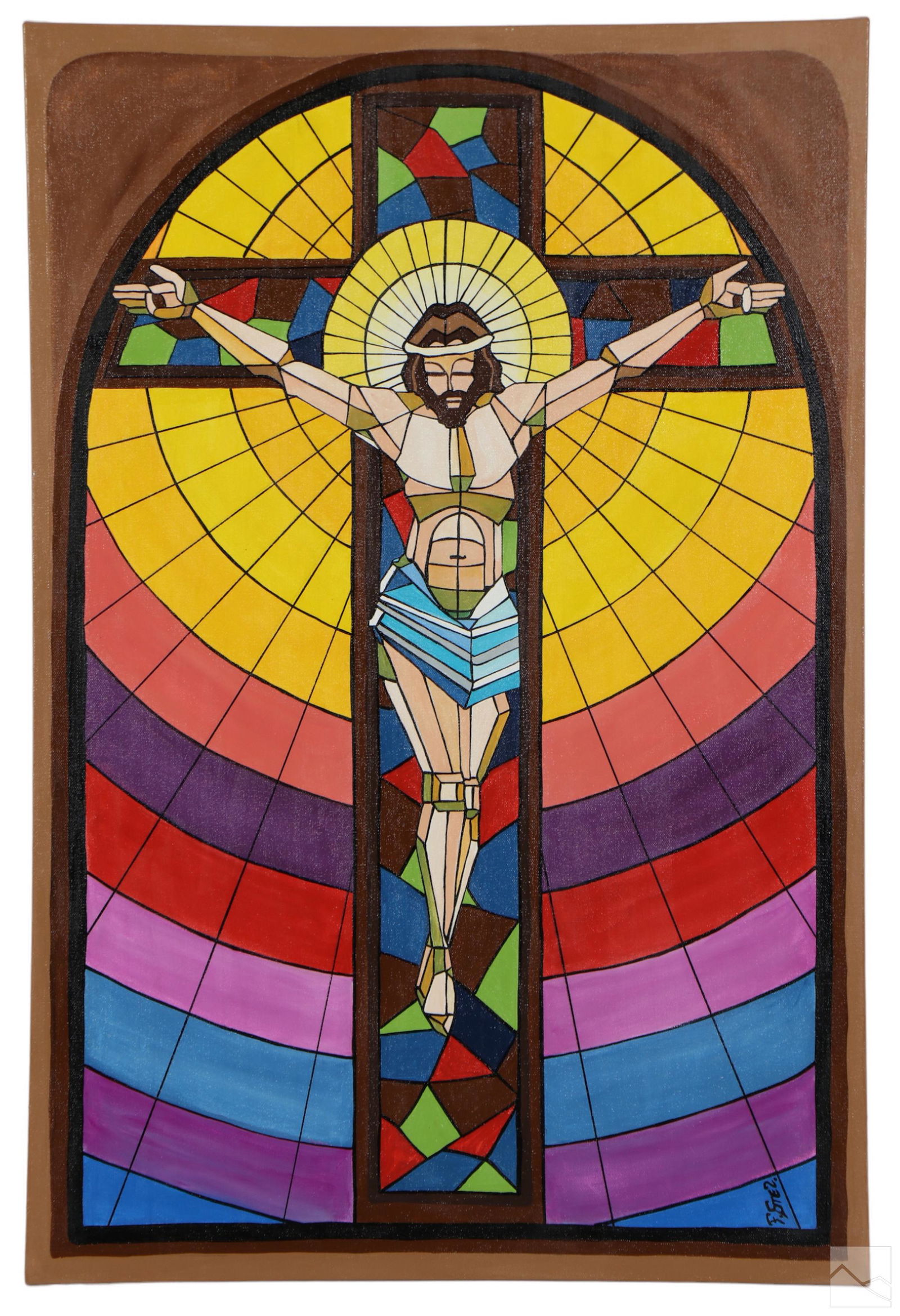 Freddy Gomez b.1966 Pop Art Cubist Jesus Painting (1 of 4)