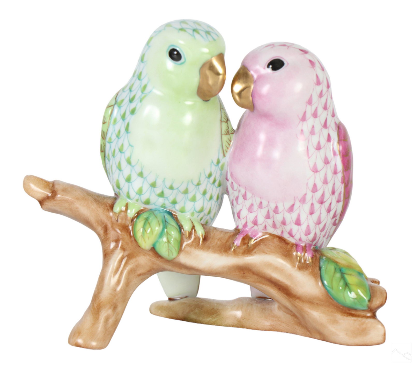 Herend Hungarian Fishnet Porcelain Lovebird Figure (1 of 7)