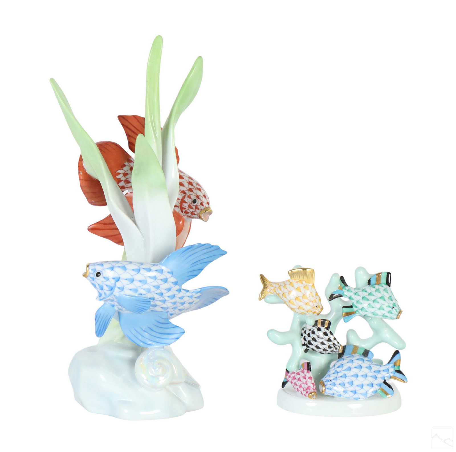 Herend Fishnet Porcelain Tropical Fish Figurines (1 of 9)