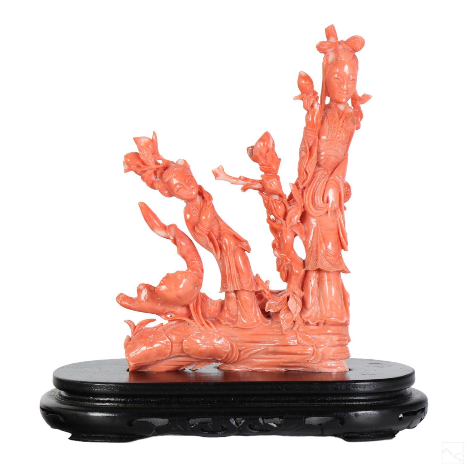 Chinese Salmon Branch Coral Guanyin Sculpture 220g (1 of 9)