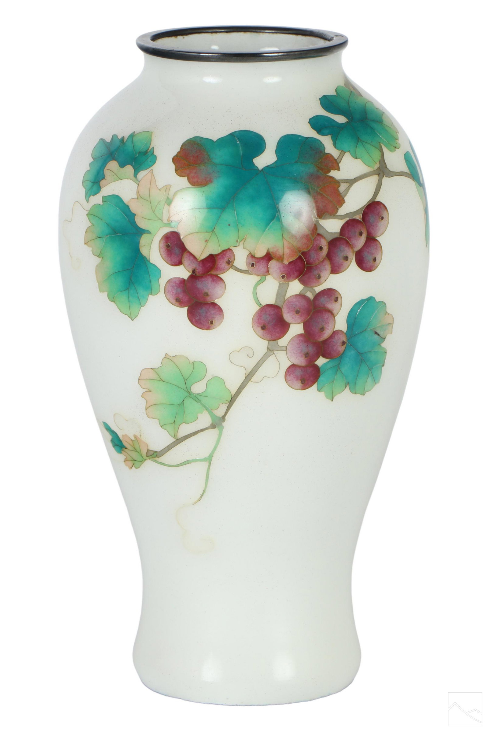 Ando Jubei 1876-1956 Japanese Cloisonne Grape Vase (1 of 5)