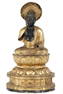 Japanese Antique Gilt Lacquered Wood Buddha Statue