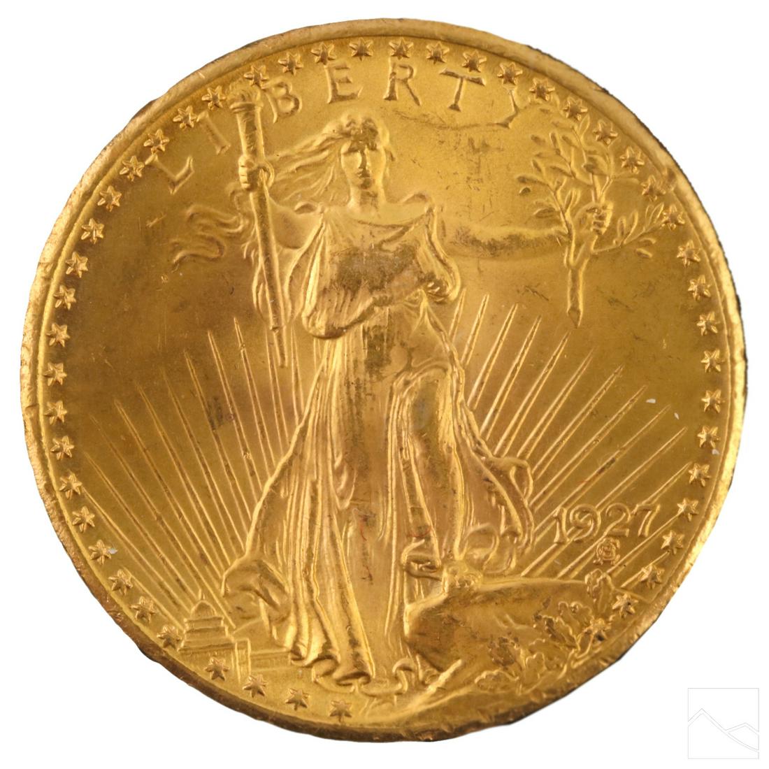 U.S. $20 Double Eagle 1927 Saint Gaudens Gold Coin (1 of 4)