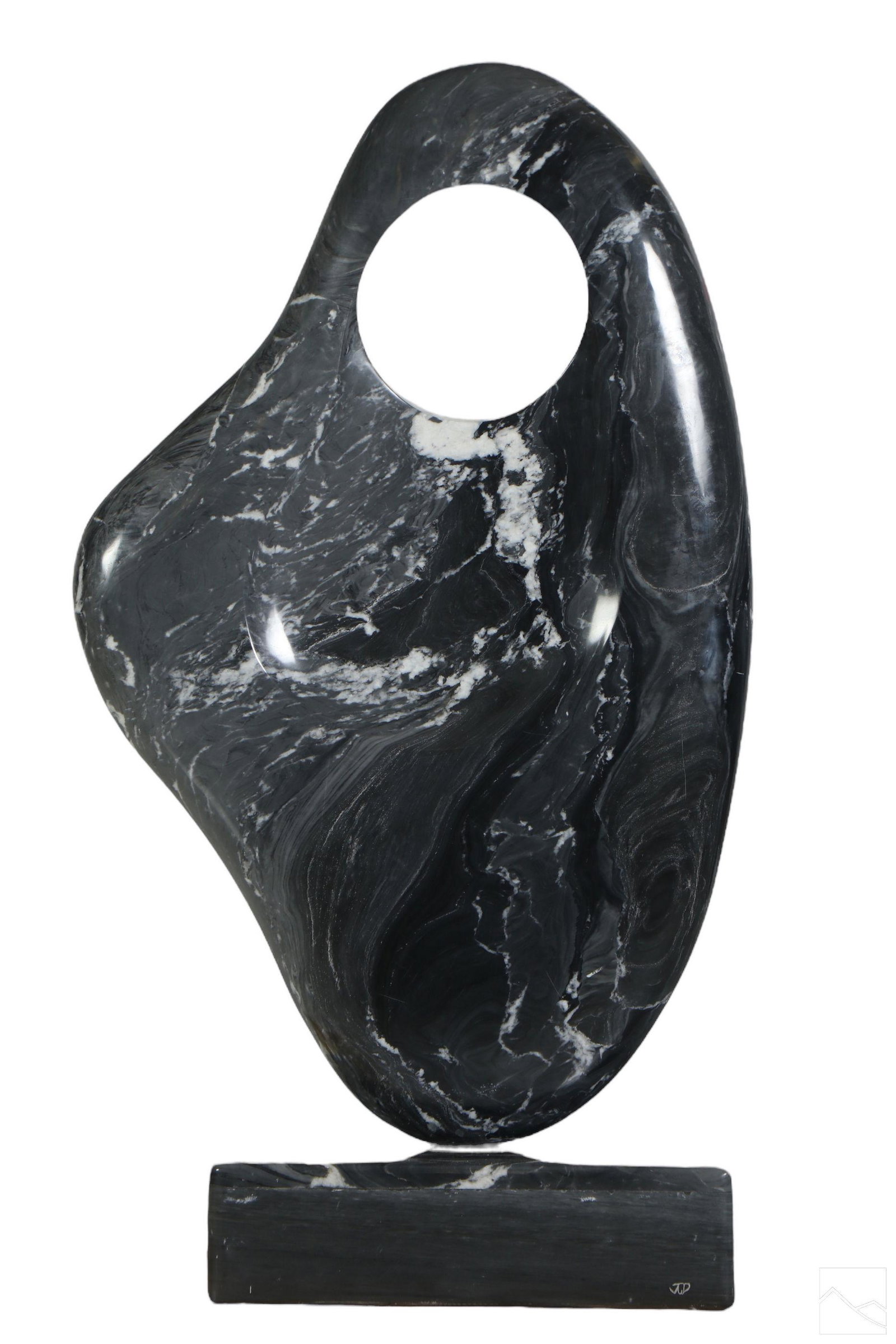 Monumental Modern Abstract Black Marble Sculpture (1 of 7)