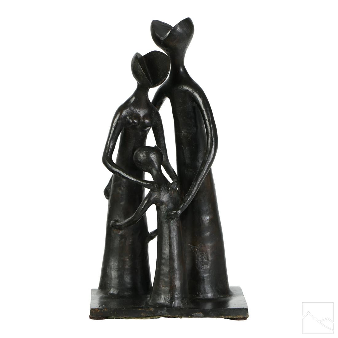 Gedaliah Ben Zvi b.1925 Modernist Bronze Sculpture (1 of 5)