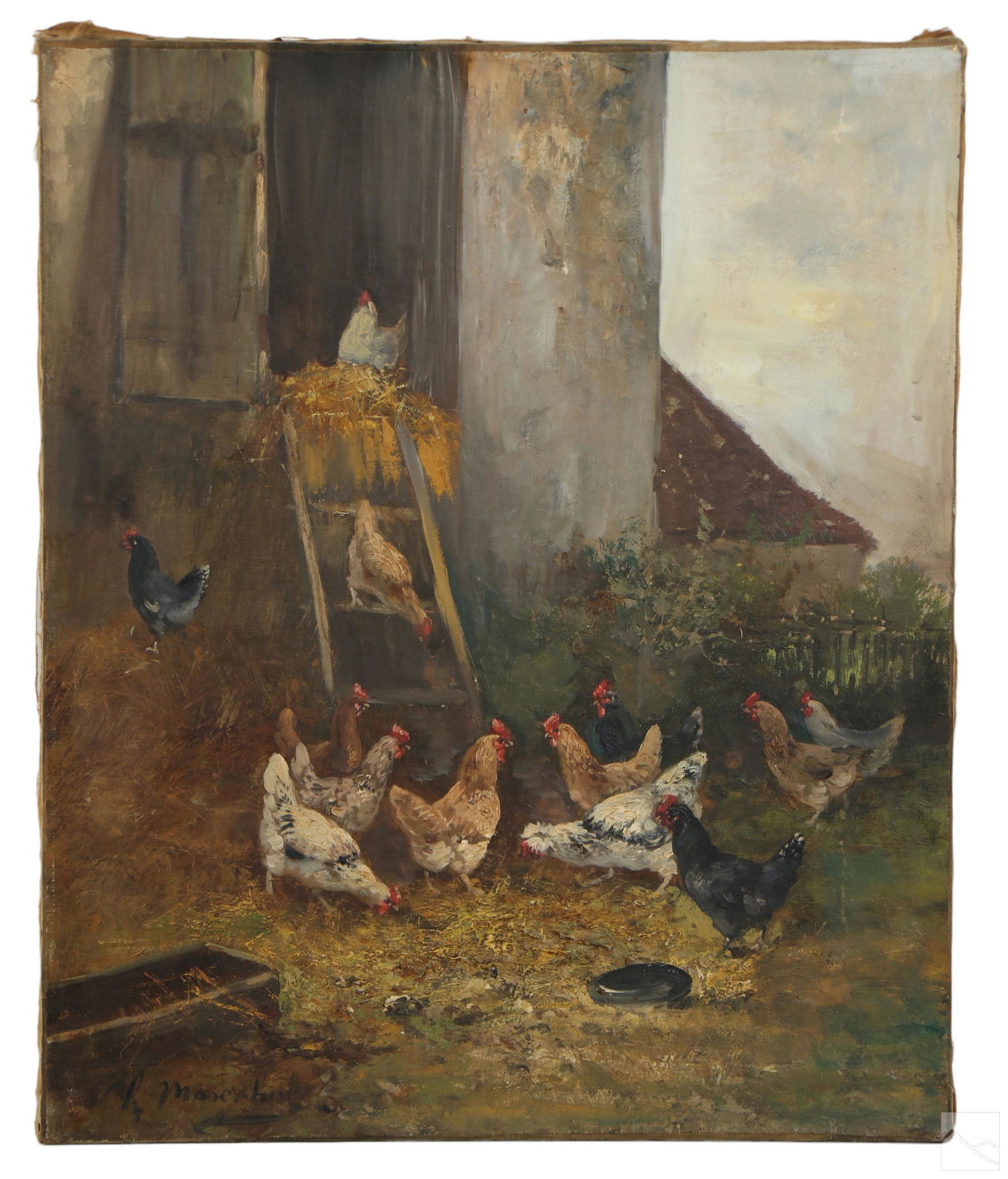 Charles Laurent Marechal 19C. Farm Life Painting (1 of 4)