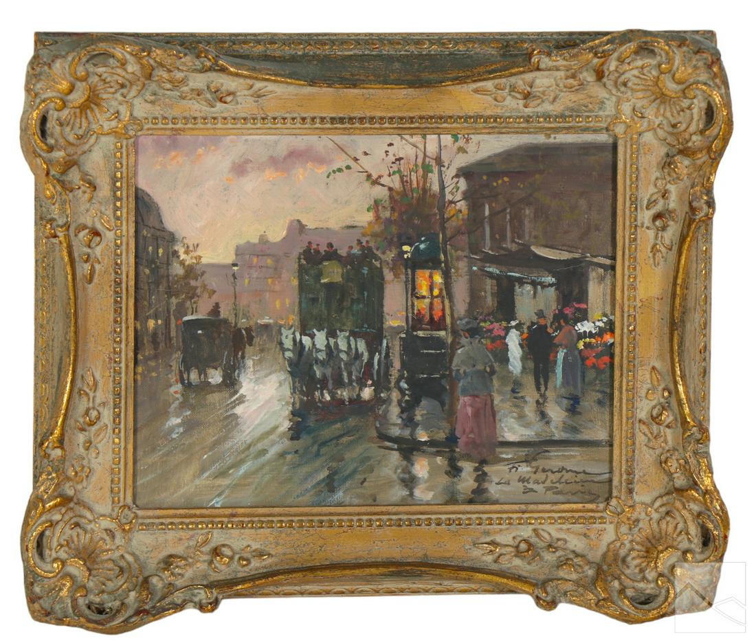 Francois Gerome 20C. Paris City Landscape Painting (1 of 4)