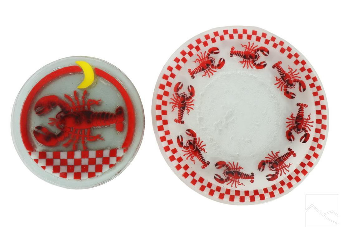 Peggy Karr Glass Lobster Platter & Plates 5pc SET (1 of 7)
