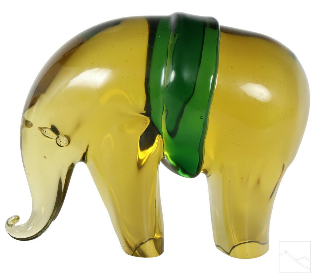 Italian Murano Studio Art Glass Elephant Sculpture (1 of 4)