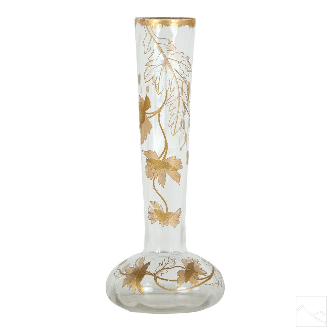 Moser Bohemian Crystal & Gold Floral Bouquet Vase (1 of 4)