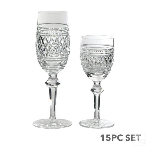 Waterford Irish Crystal Castletown Stemware Set 15