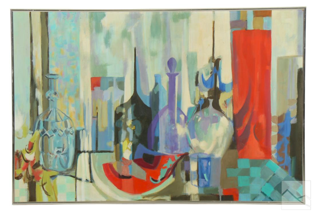 Mid Century Modern Abstract Still Life Painting (1 of 3)
