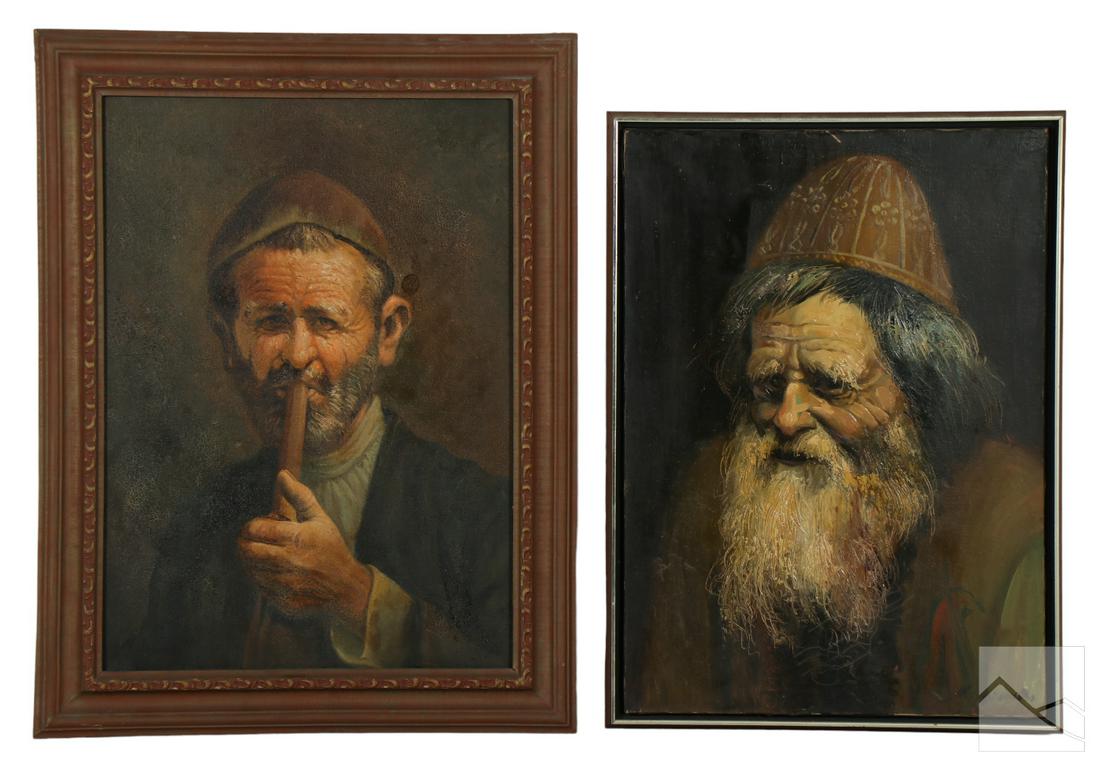 Russian Antique Figural Portrait Oil Painting LOT (1 of 7)