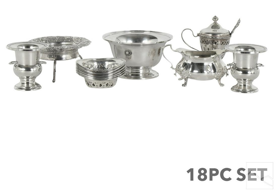 Sterling Silver Bowl Mustard Pot Dish 18p LOT 974g (1 of 5)