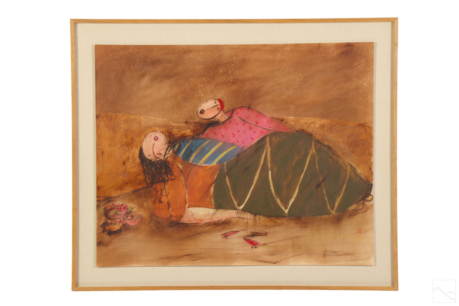 Eng Tay b.1947 Figural Watercolor and Oil Painting (1 of 5)