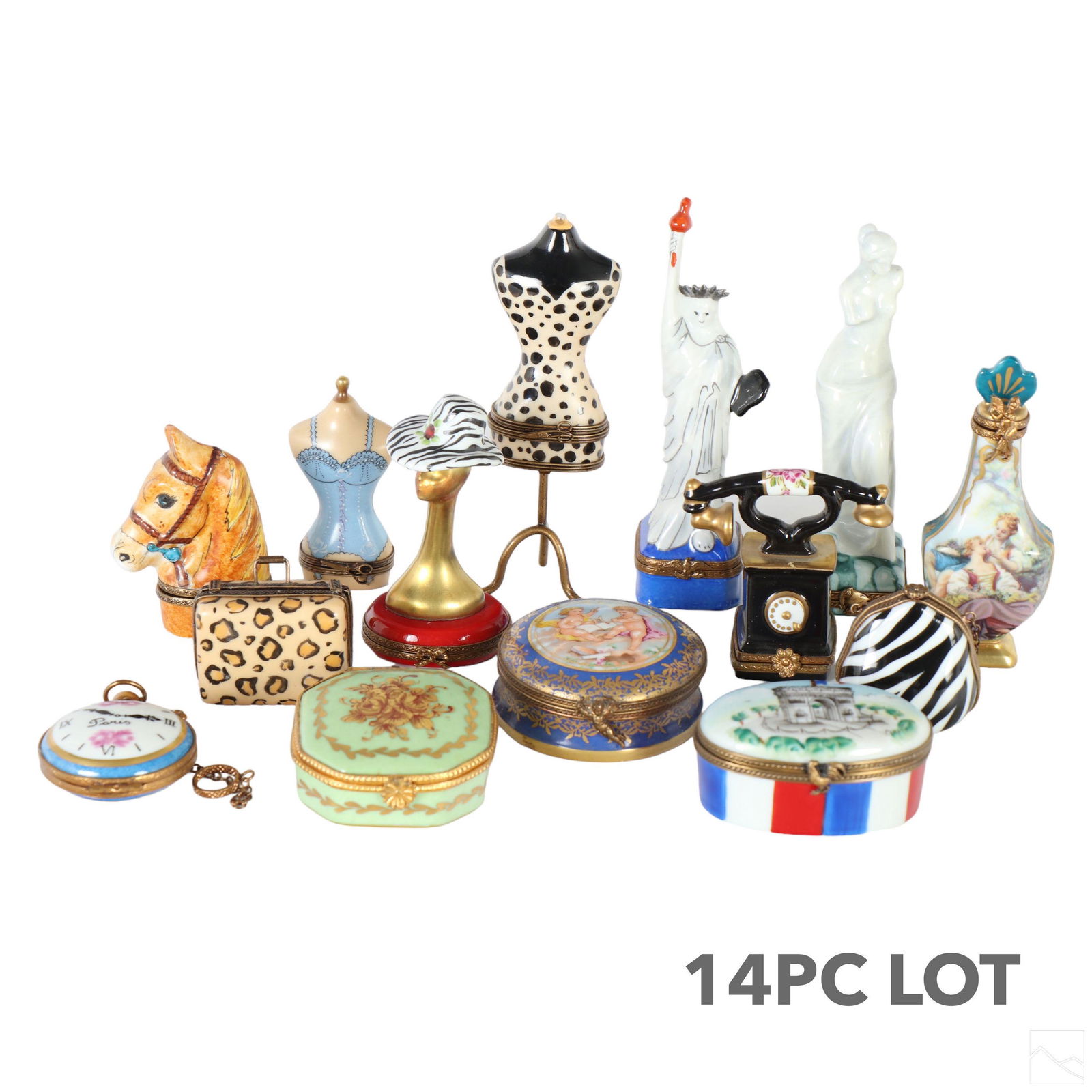 Limoges French Porcelain Pill Trinket Box 14pc LOT (1 of 11)