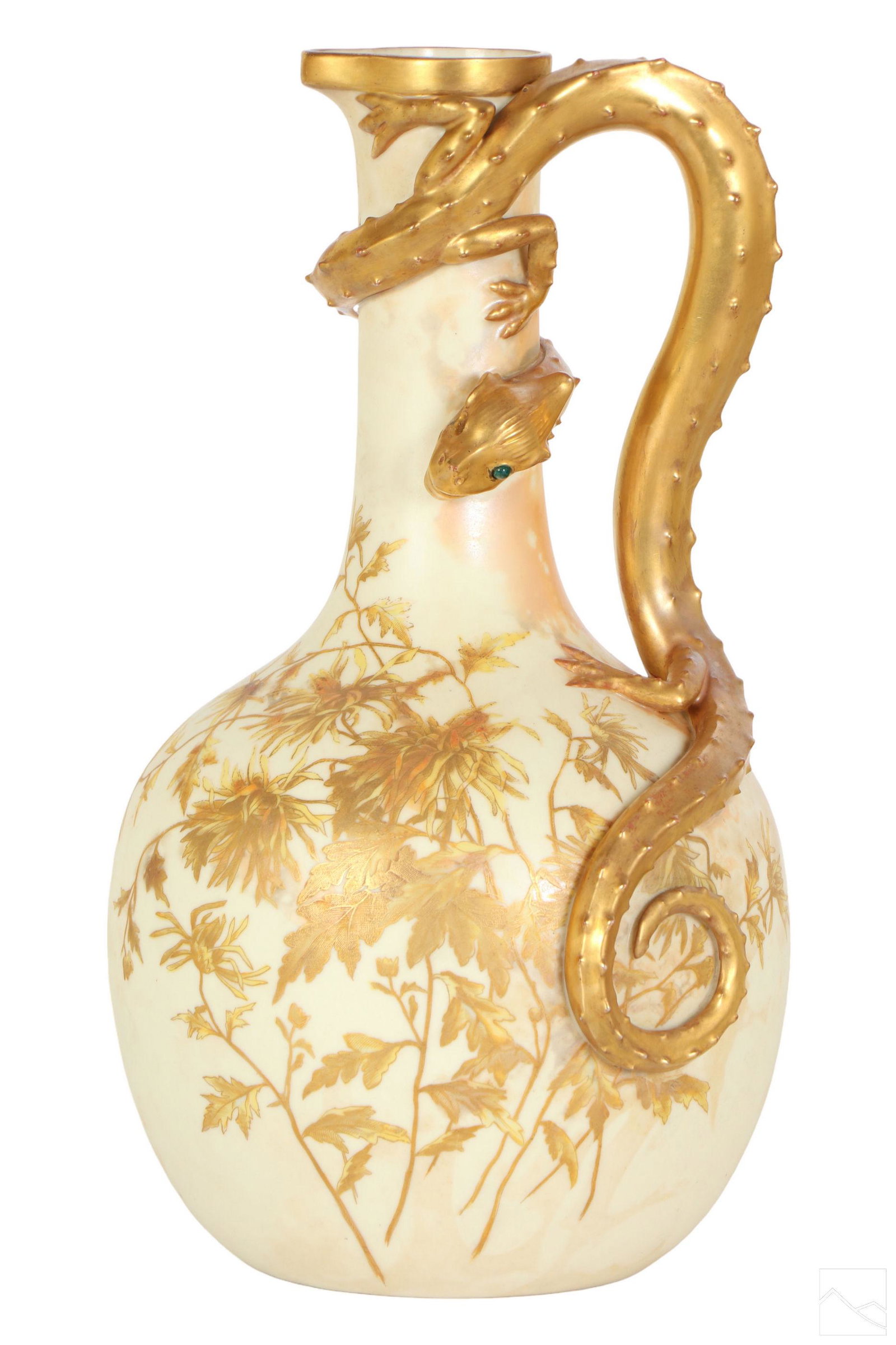 19C. Royal Worcester English Porcelain Dragon Vase (1 of 9)