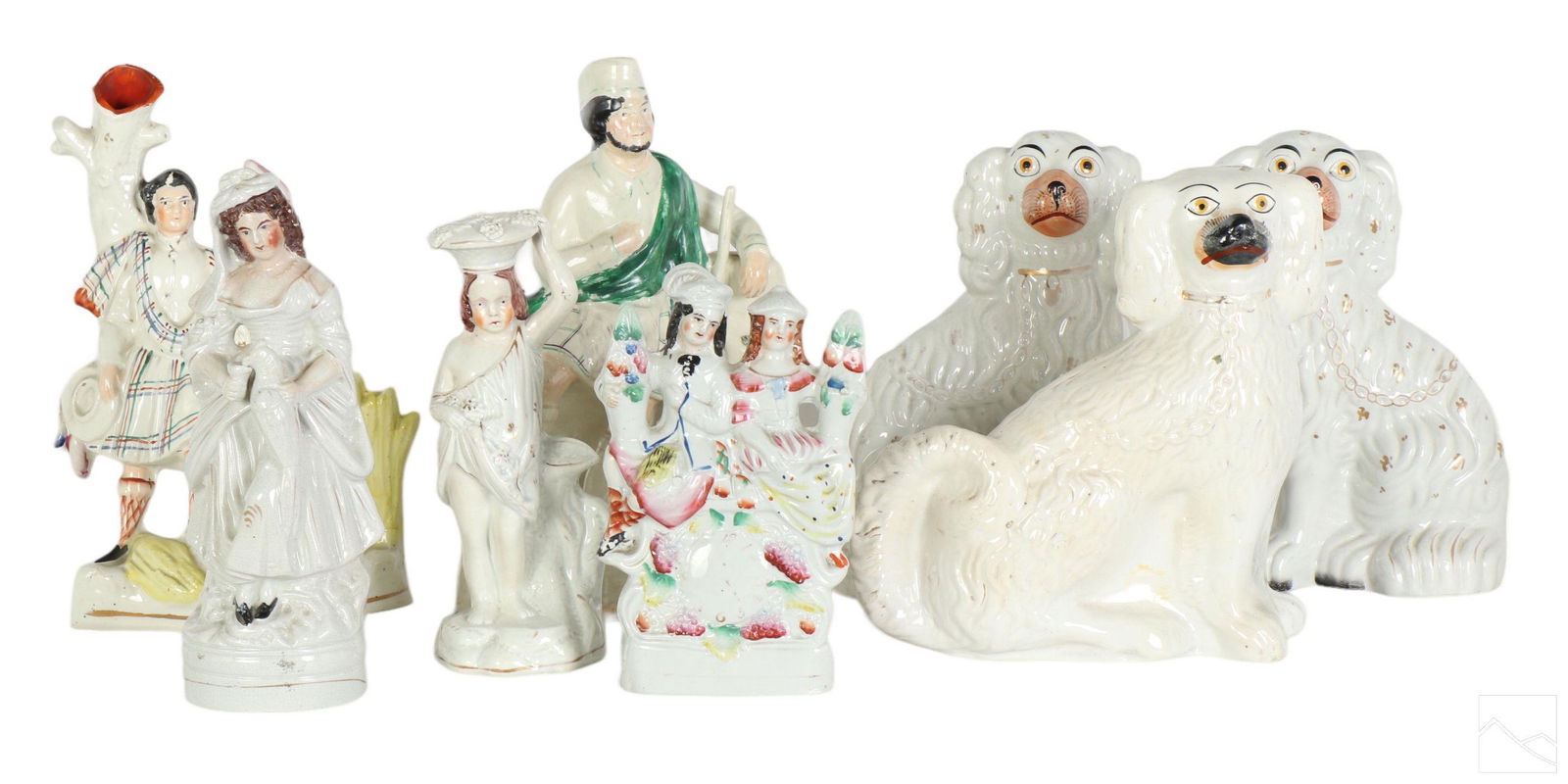 19C. Staffordshire English Porcelain Figurine LOT (1 of 9)