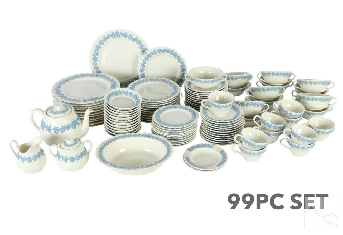 Wedgwood Porcelain Light Blue Queensware 99pc SET (1 of 12)