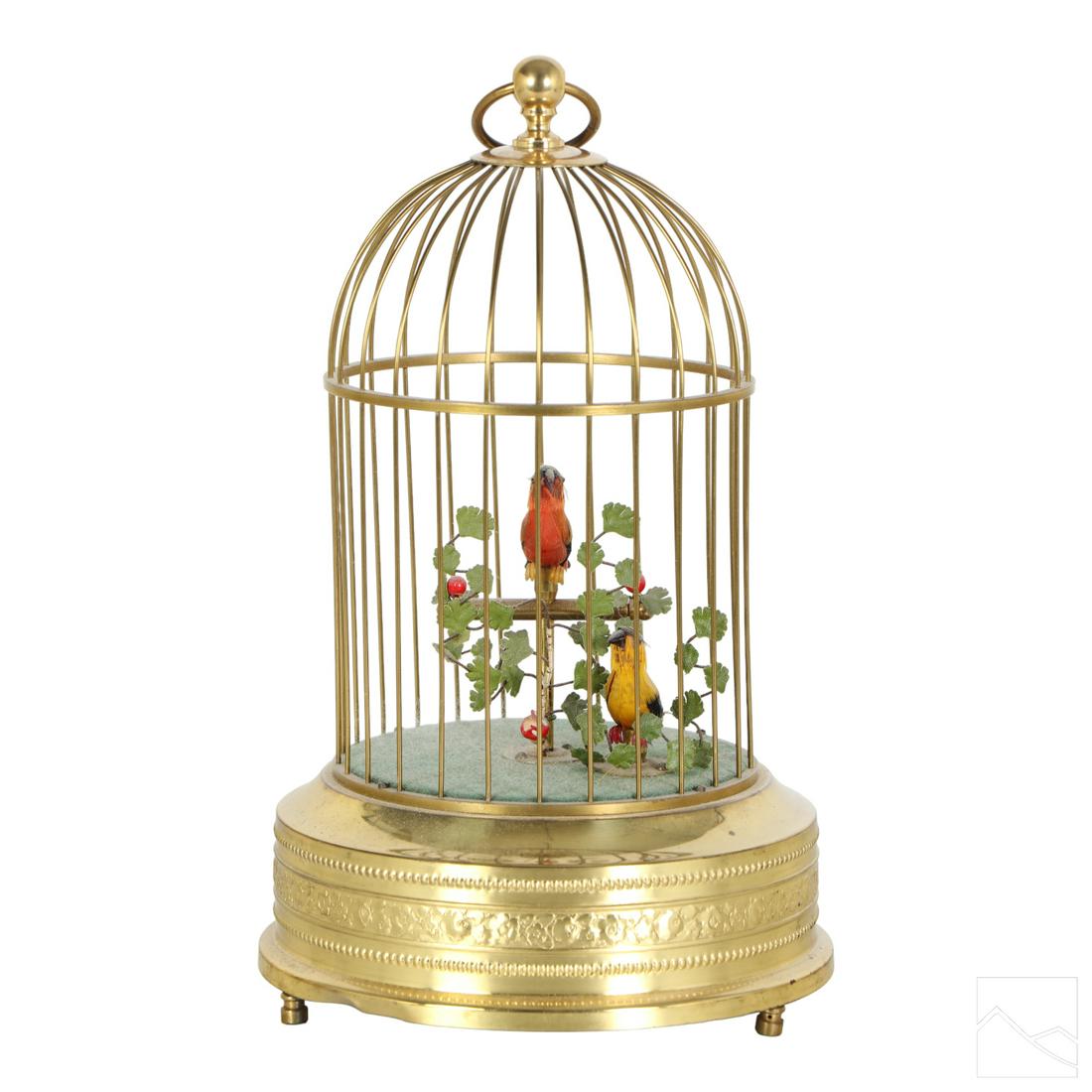 German Antique Mechanical Musical Birds & Birdcage (1 of 6)