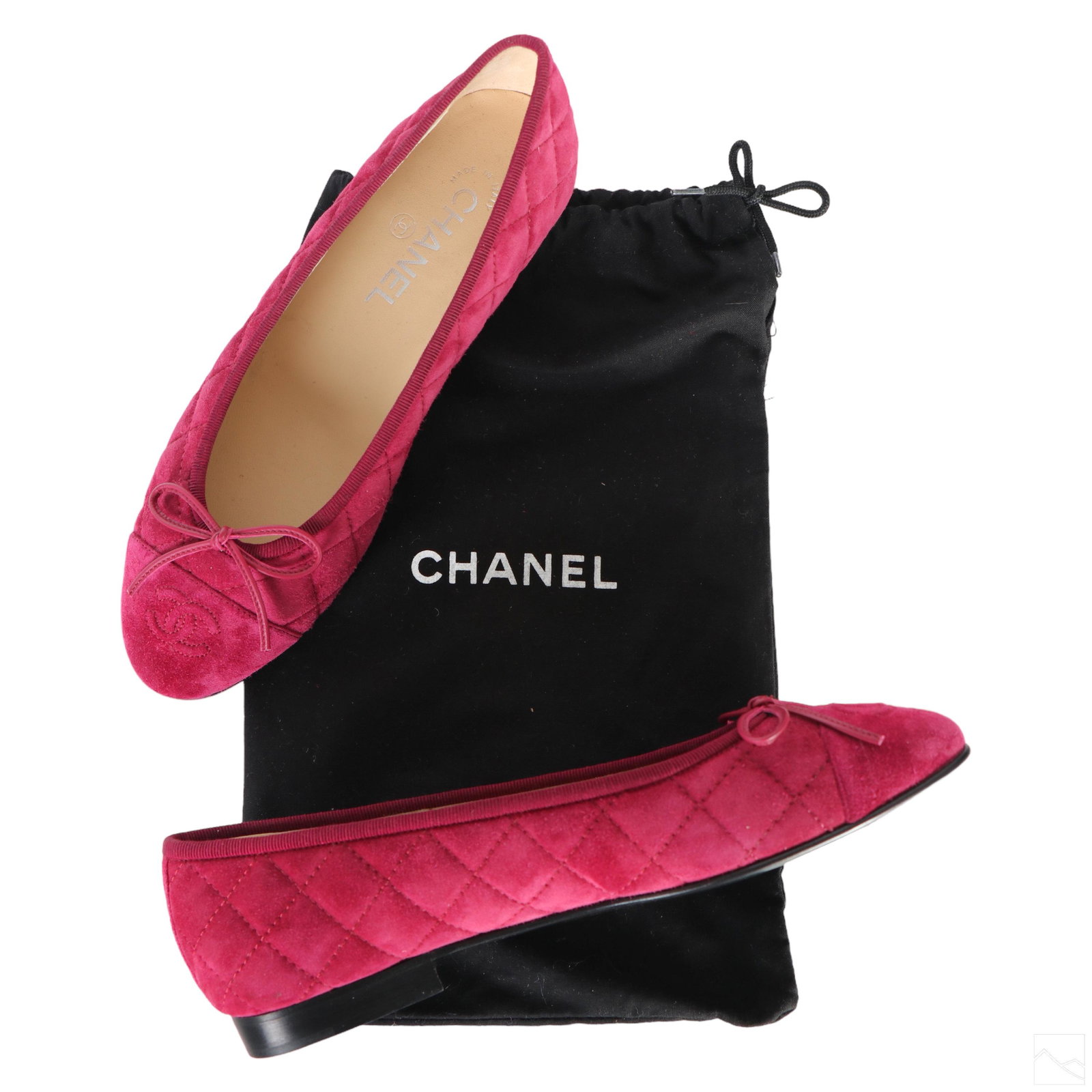 Chanel Paris Designer Quilted Ballet Flats Shoes (1 of 8)