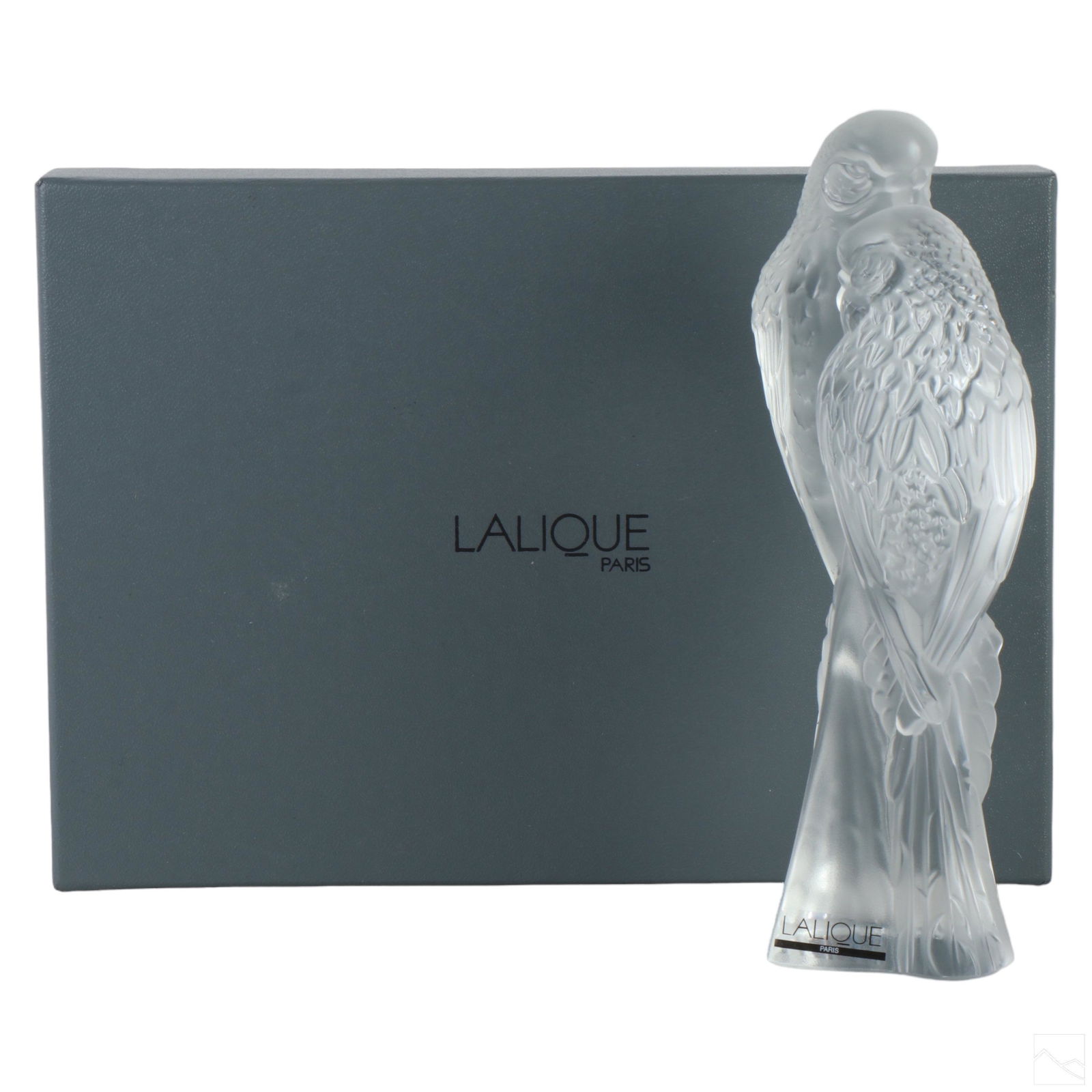 Lalique French Crystal DEUX PERRUCHES Birds Statue (1 of 7)