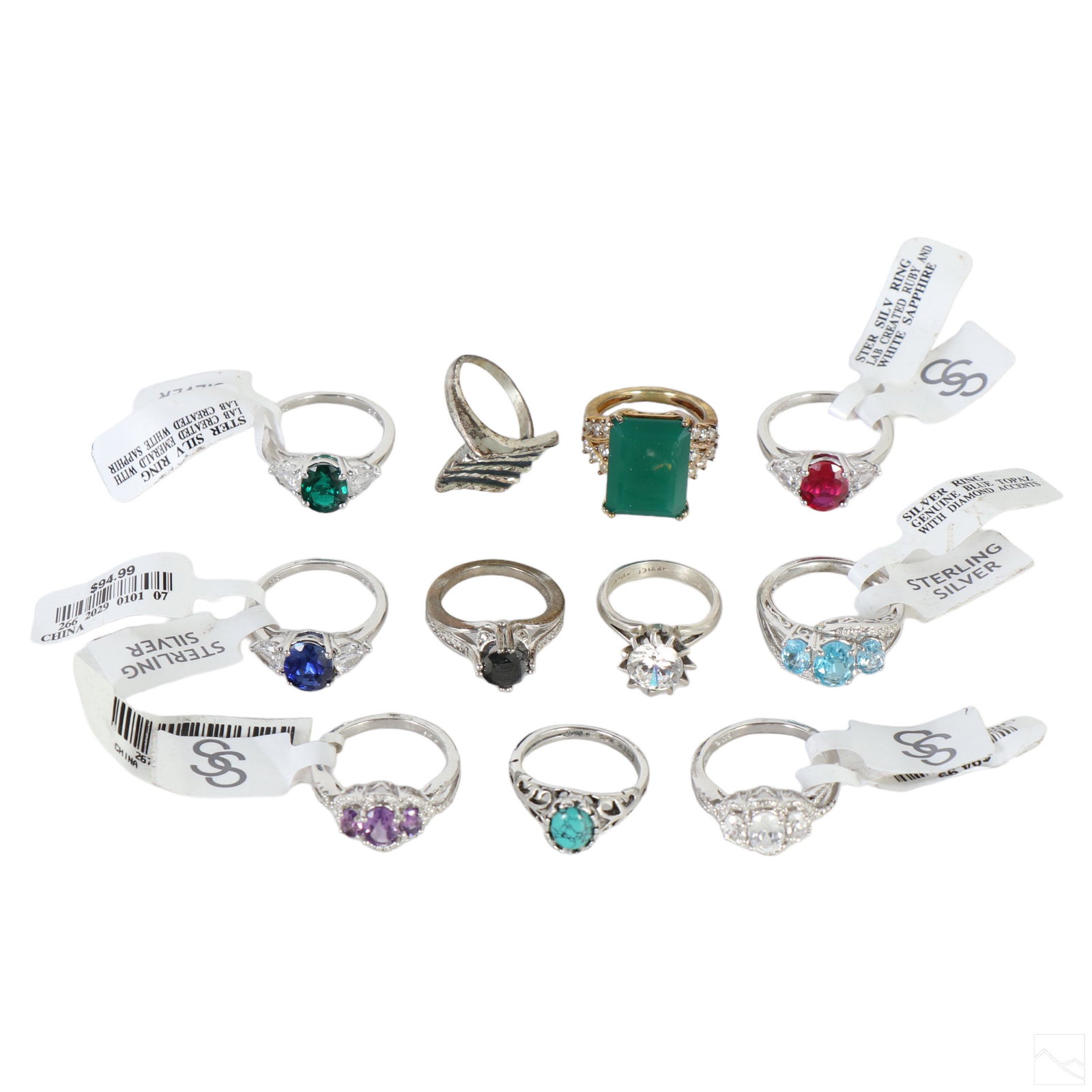 Sterling Silver and Gemstone Rings 11pc ESTATE LOT (1 of 5)