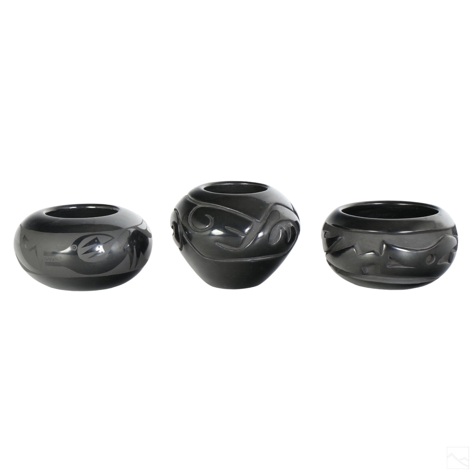 Santa Clara Pueblo Blackware Art Pottery Vessels (1 of 6)