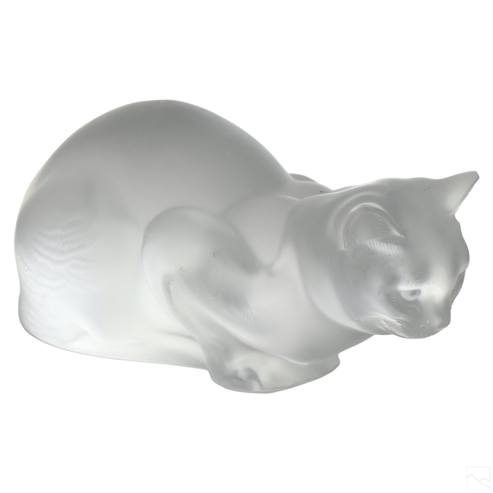 Lalique Art Crystal Crouching Cat Kitten Sculpture (1 of 7)