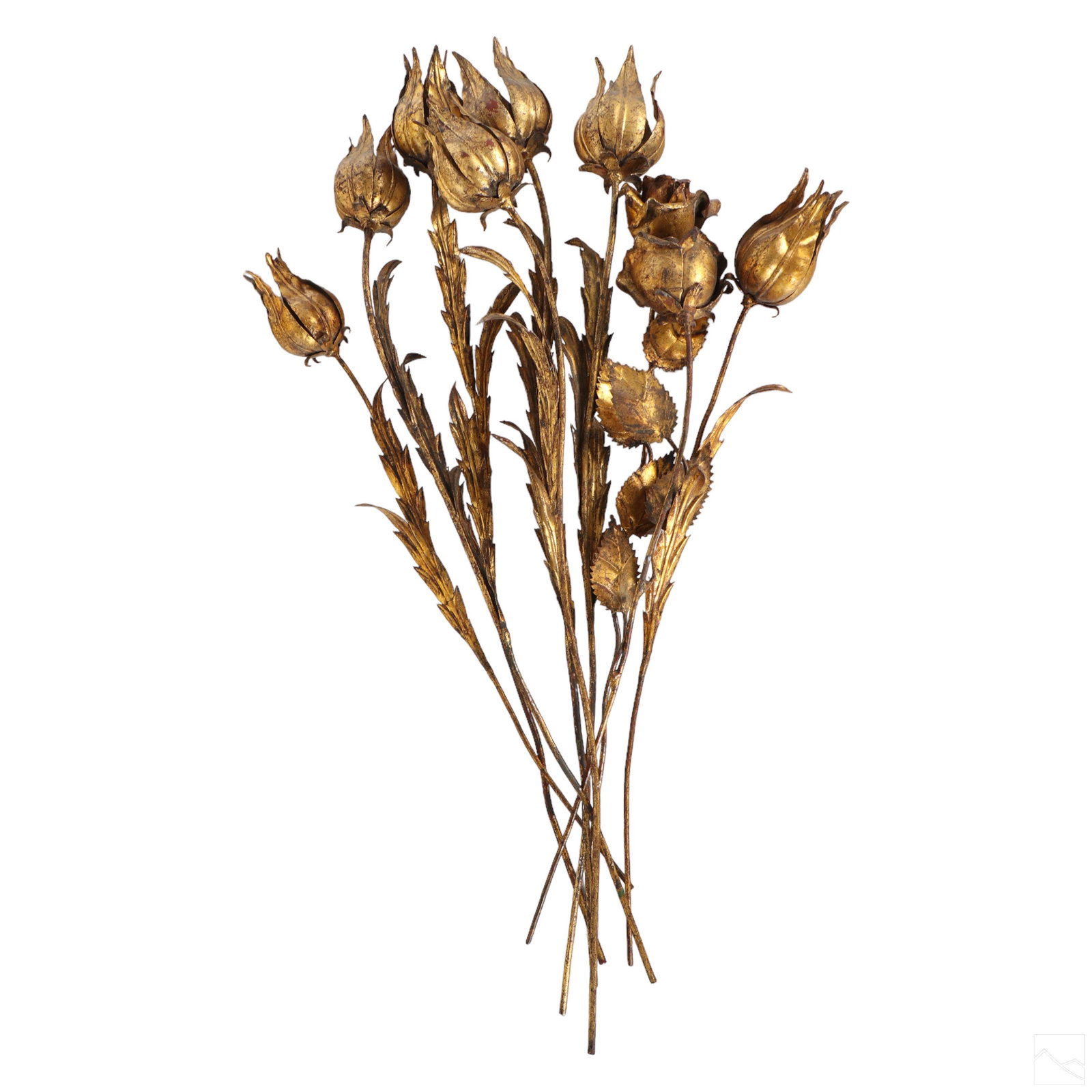 Italian Hollywood Regency Tole 9pc Flower Bouquet (1 of 4)