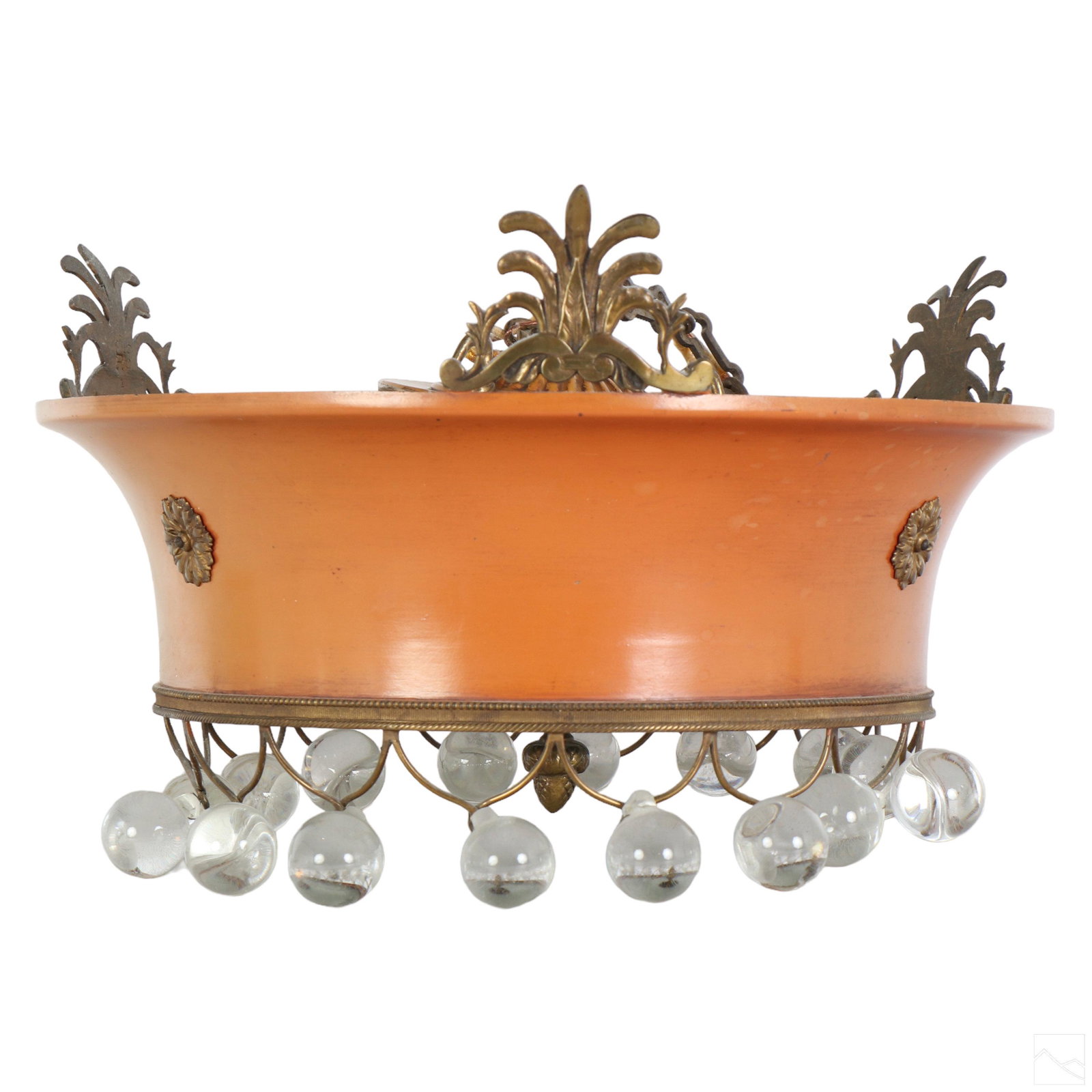 French Hollywood Regency Tole Feathered Chandelier (1 of 9)